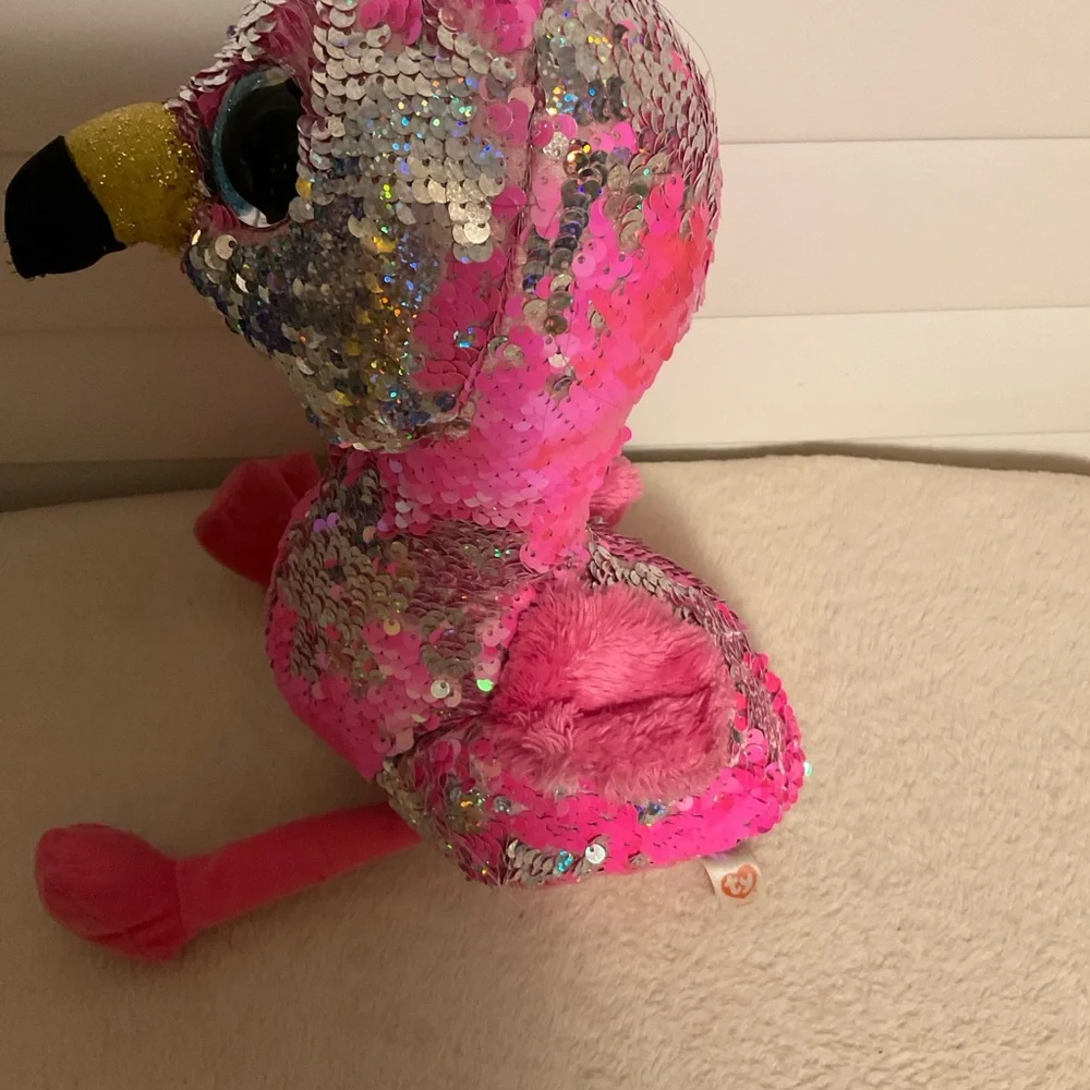 Ty Pink and Silver Plush Bird Toy